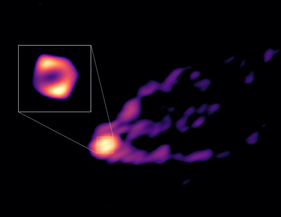 이번엔 M87 블랙홀의 그림자와 제트 최초로 동시 포착 이미지